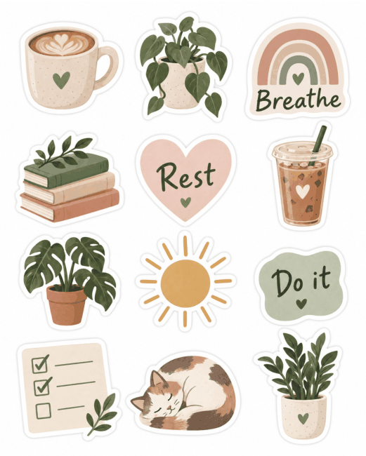 Preview of Free Printable Stickers for Adults