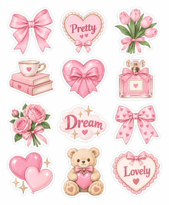 Preview of Free Printable Stickers for Girls