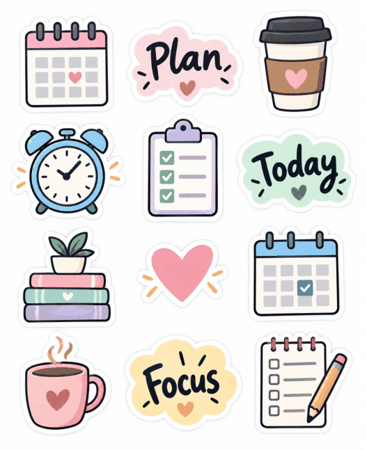Preview of Free Printable Stickers for Planners