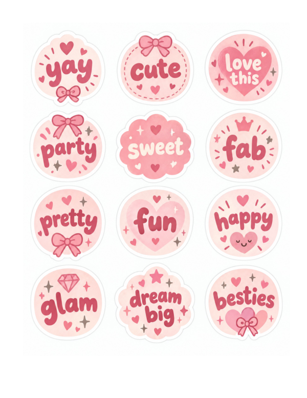 Preview of Printable Pink Word Labels