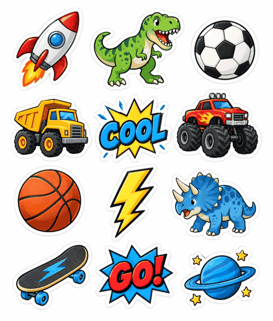 Preview of Printable Stickers for Boys