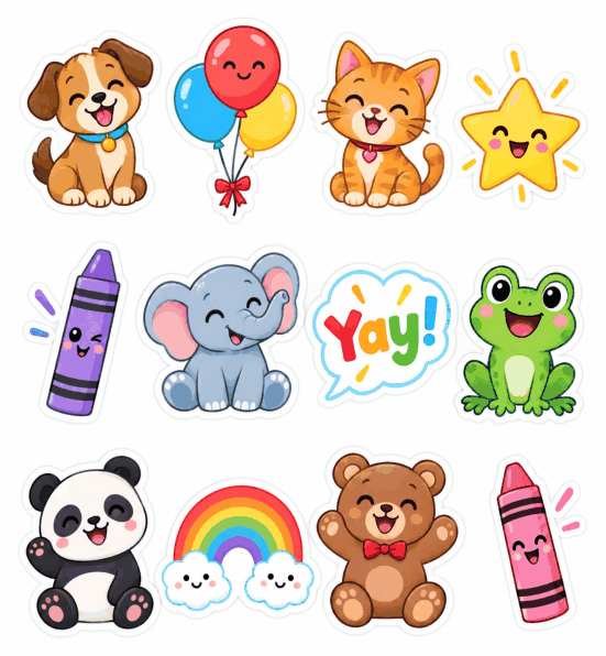 Preview of Printable Stickers for Kids PDF